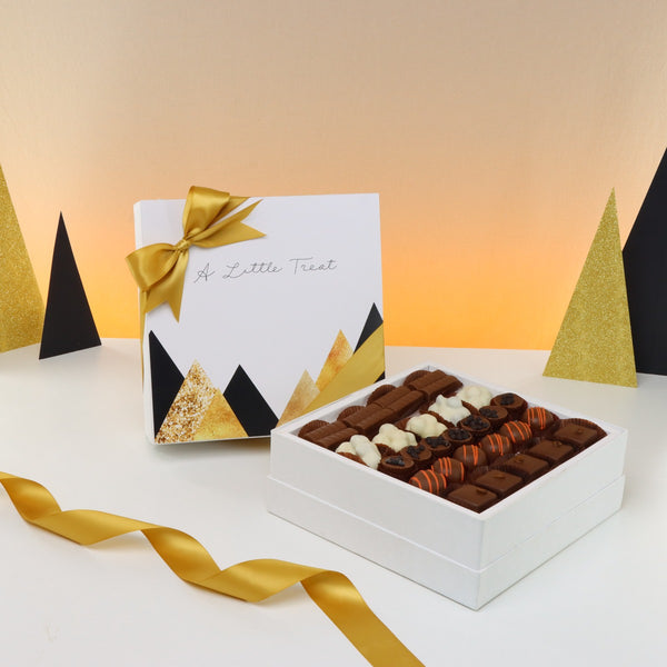 A little treat geometric designed premium chocolate one layer hard box
