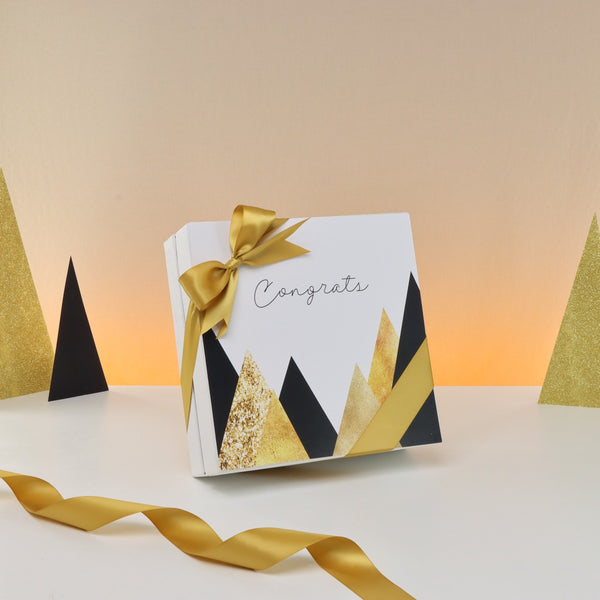 Congrats geometric designed 25- piece chocolate hard box