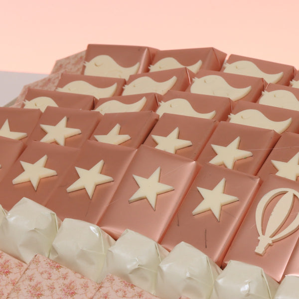 Baby girl luxury vintage decorated chocolate large leather tray
