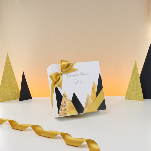 Enjoy your day geometric designed 2-layer premium chocolate hard box