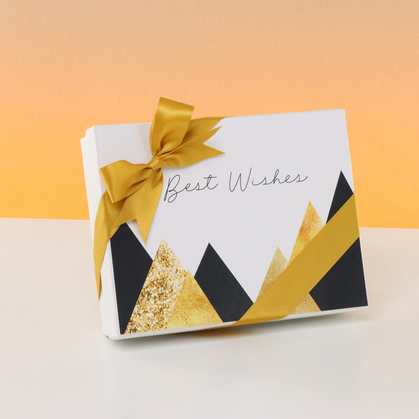 Best wishes geometric designed 12P premium chocolate hard box