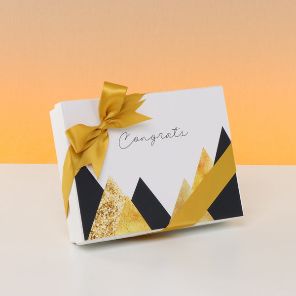 Congrats geometric designed 12P premium chocolate hard box