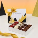 Congrats geometric designed 12P premium chocolate hard box