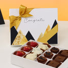 Congrats geometric designed 12P premium chocolate hard box