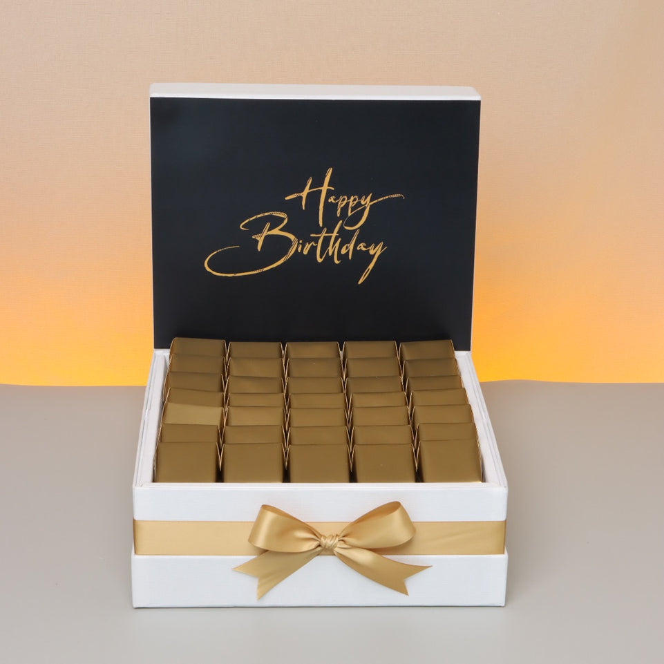 "Happy birthday" text designed chocolate large hamper