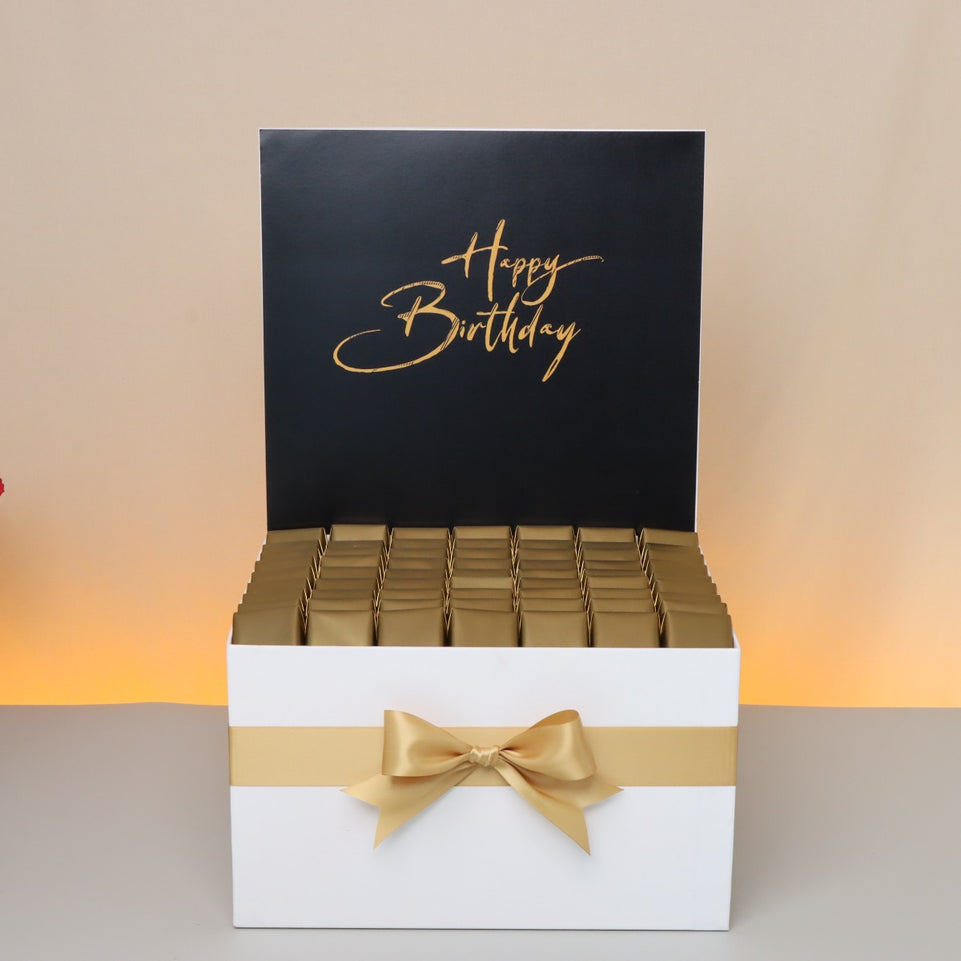 "Happy birthday" text designed chocolate extra large hamper