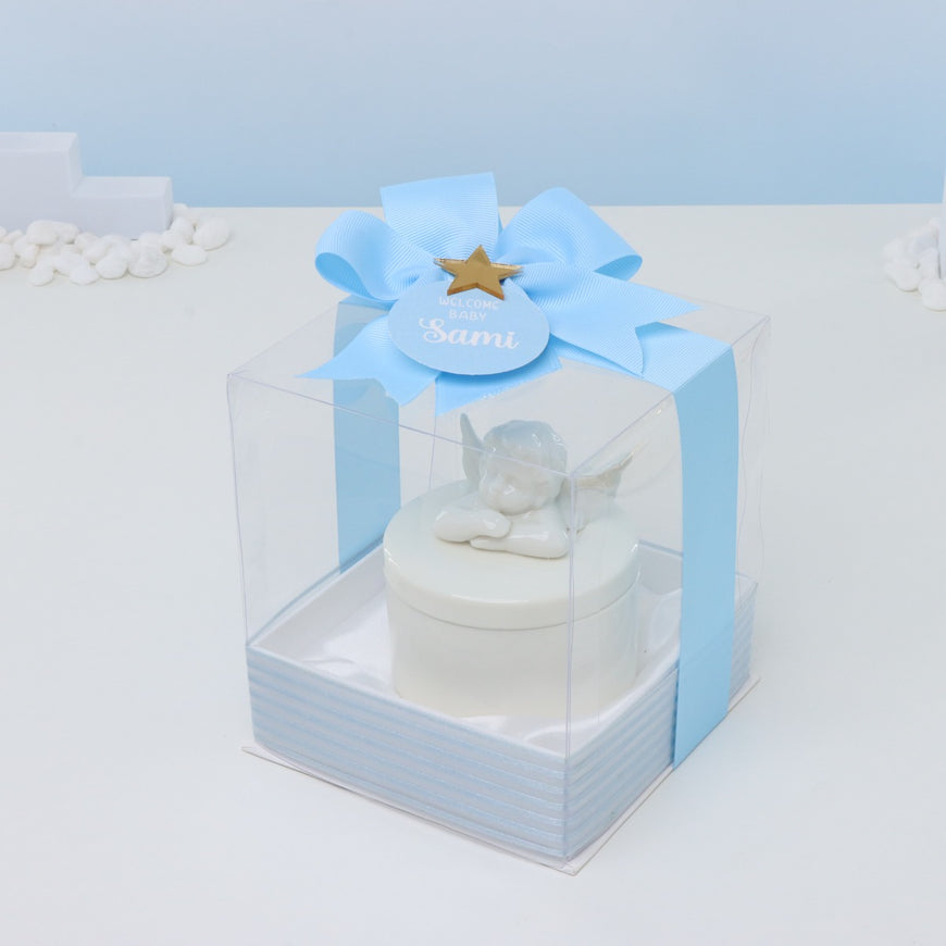 BABY BOY ANGEL CERAMIC BOX SOUVENIR