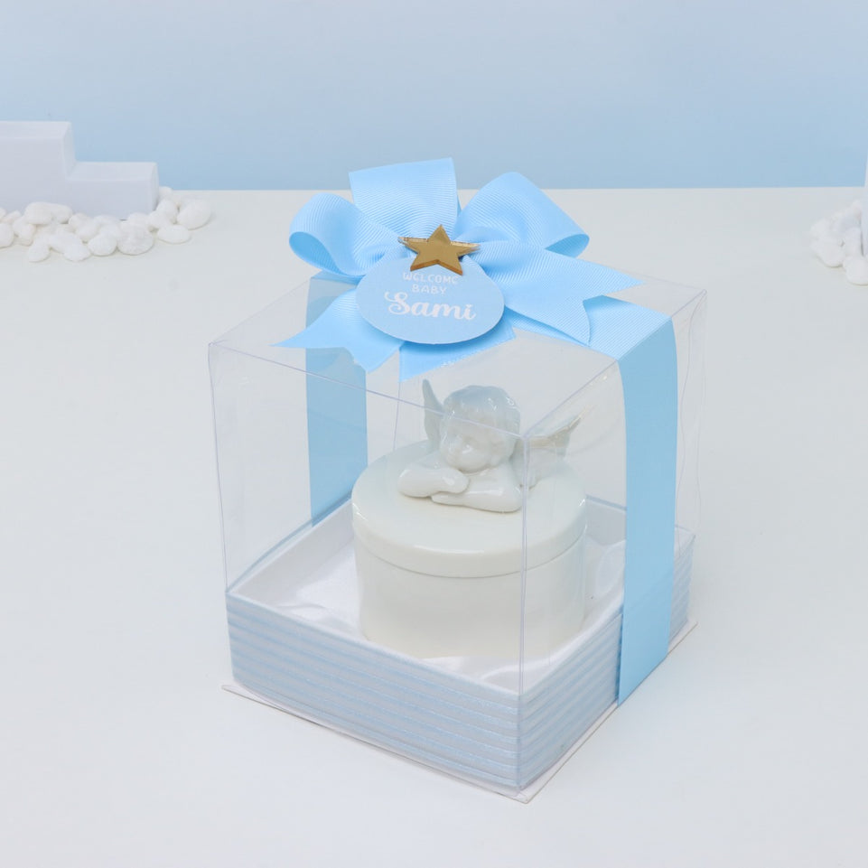 BABY BOY ANGEL CERAMIC BOX SOUVENIR