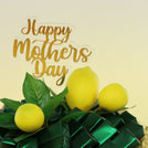 Happy mother's day lemon decorated chocolate leather round tray