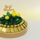 Best wishes lemon decorated chocolate leather round tray