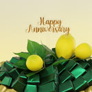 Happy anniversary lemon decorated chocolate leather round tray