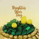 Brighten your day lemon decorated premium chocolate leather round tray