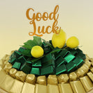 Good luck lemon decorated premium chocolate leather round tray