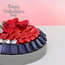 Happy valentine's day orchid decorated chocolate leather round tray