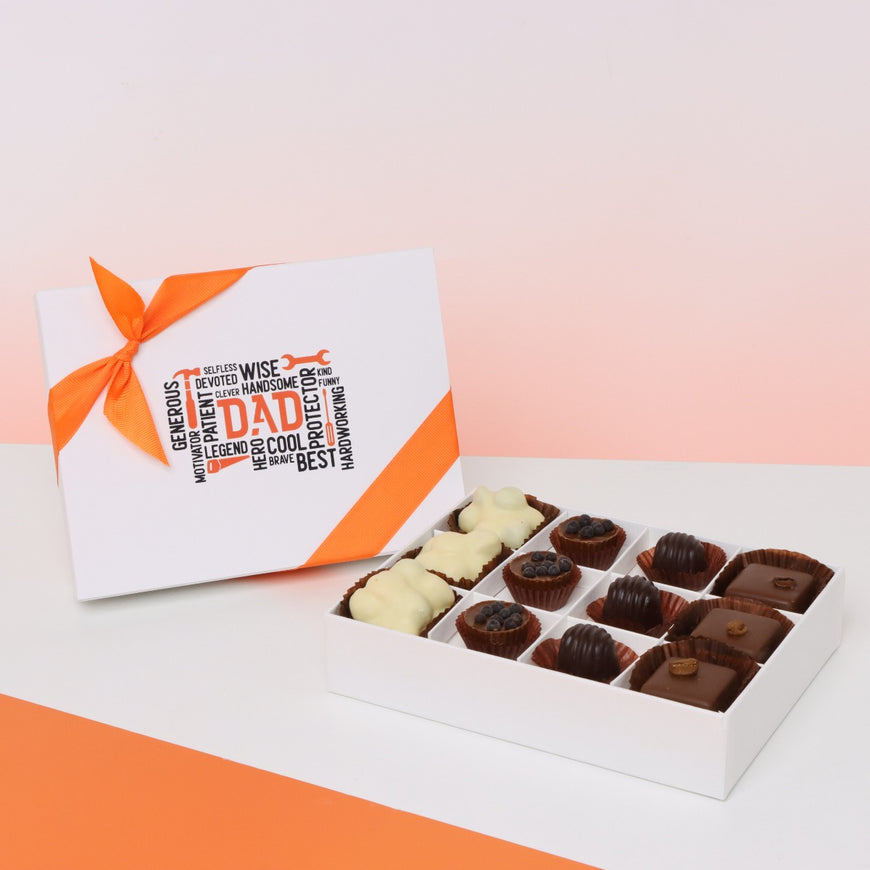 Father's day designed 12-piece chocolate hard box