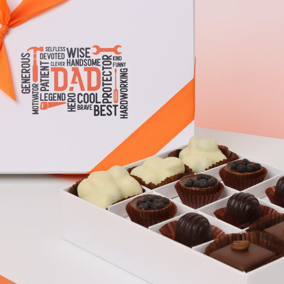 Father's day designed 12-piece chocolate hard box