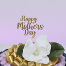 Happy mother's day flower decorated chocolate leather round tray