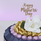 Happy mother's day flower decorated chocolate leather round tray