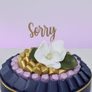 Sorry flower decorated chocolate leather round leather tray
