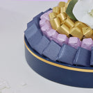 Sorry flower decorated chocolate leather round leather tray