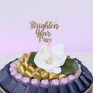 Brighten your day flower decorated premium chocolate leather round tray