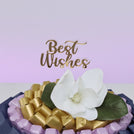 Best wishes flower decorated chocolate leather round tray