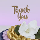 Thank you flower decorated premium chocolate leather round tray
