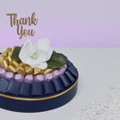 Thank you flower decorated premium chocolate leather round tray
