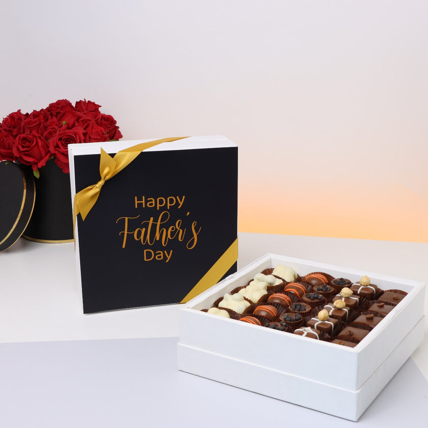 Father's day black 25-piece chocolate hard box