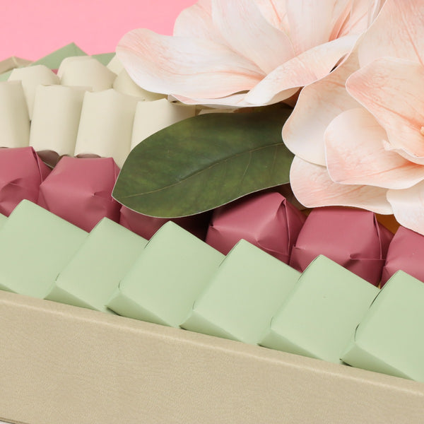 Happy anniversary peach magnolia decorated chocolate medium leather tray