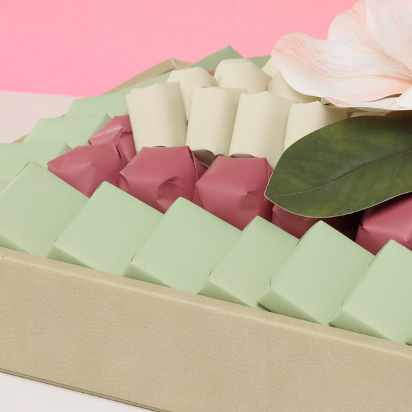 Happy birthday peach magnolia decorated chocolate leather tray