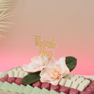 Thank you peach magnolia decorated premium chocolate medium leather tray