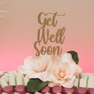 Get well soon peach magnolia decorated chocolate medium leather tray