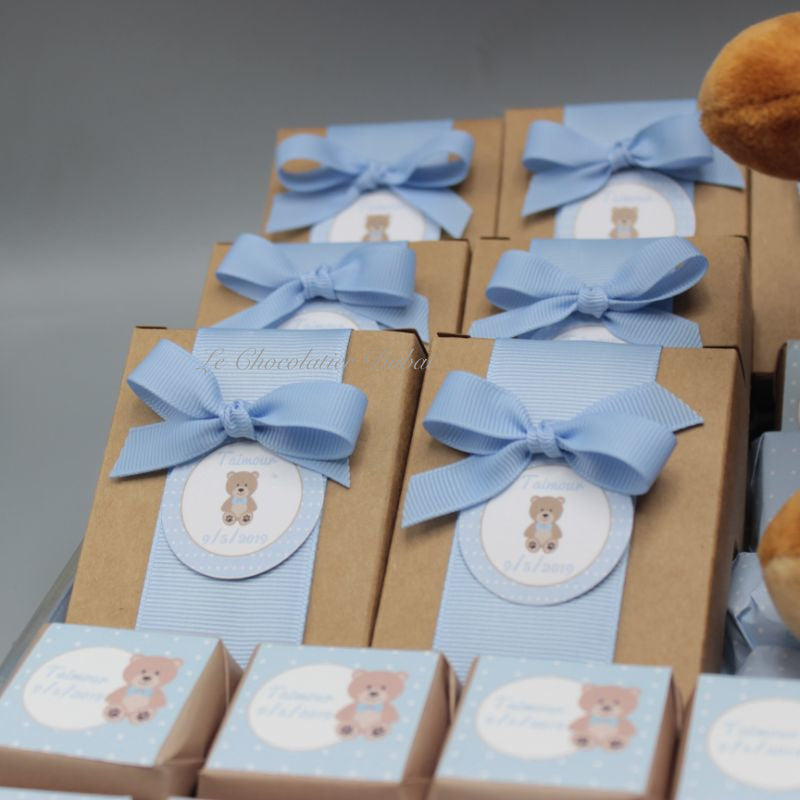 TEDDY THEME PERSONALIZED CHOCOLATE KRAFT BOX