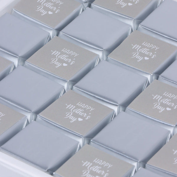 "Happy mother's day" classic silver 2-layer chocolate hard box