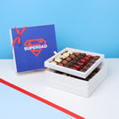 "Superdad" father's day designed 2-layer chocolate hard box