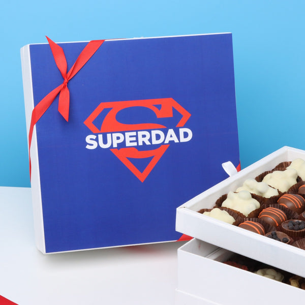"Superdad" father's day designed 2-layer chocolate hard box