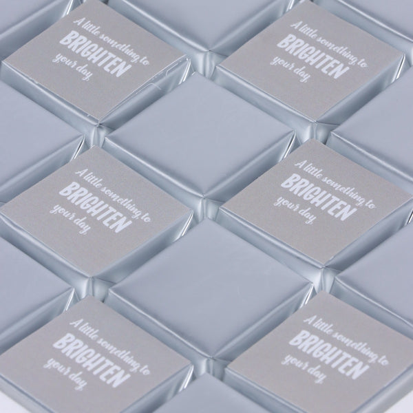 "Brighten your day" classic silver designed 12-piece premium chocolate hard box