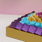 Good luck cherry blossom floral decorated premium chocolate medium leather tray