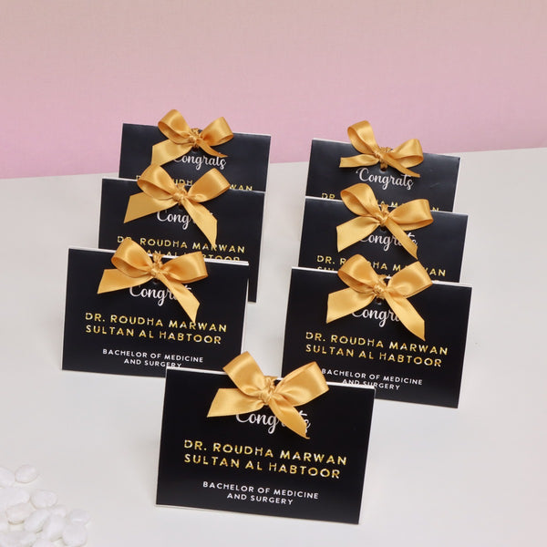 Set of 20 graduation designed personalized premium chocolate triangle soft box