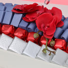 Sorry orchid decorated chocolate medium leather tray