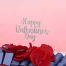 Happy valentine's day decorated chocolate medium leather tray