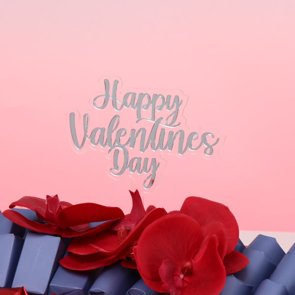 Happy valentine's day decorated chocolate medium leather tray