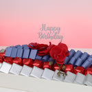 Happy birthday orchid decorated chocolate leather tray