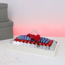 Happy anniversary orchid decorated chocolate medium leather tray