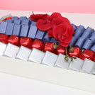 Happy birthday orchid decorated chocolate leather tray