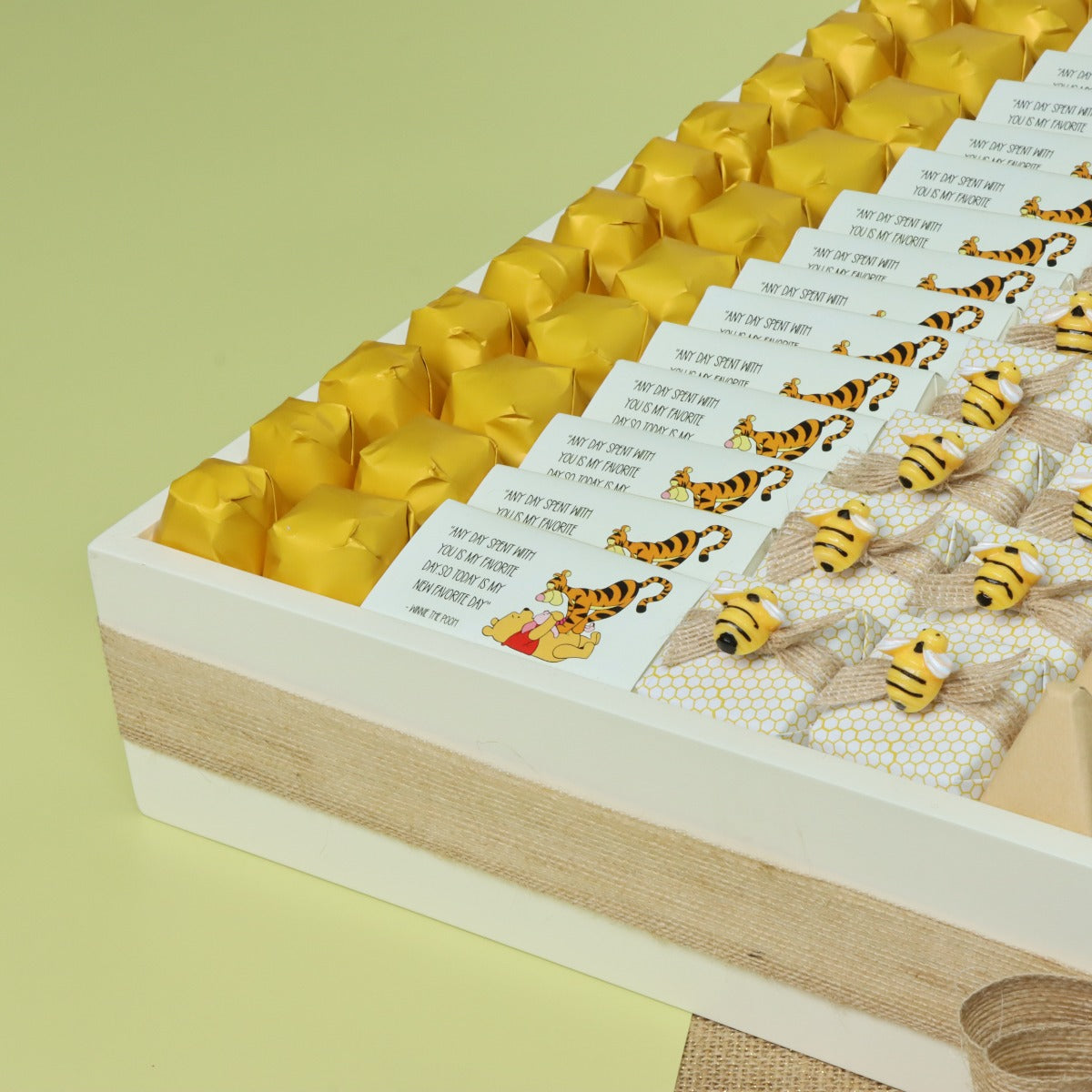 Baby pooh themed personalized chocolate wood stand