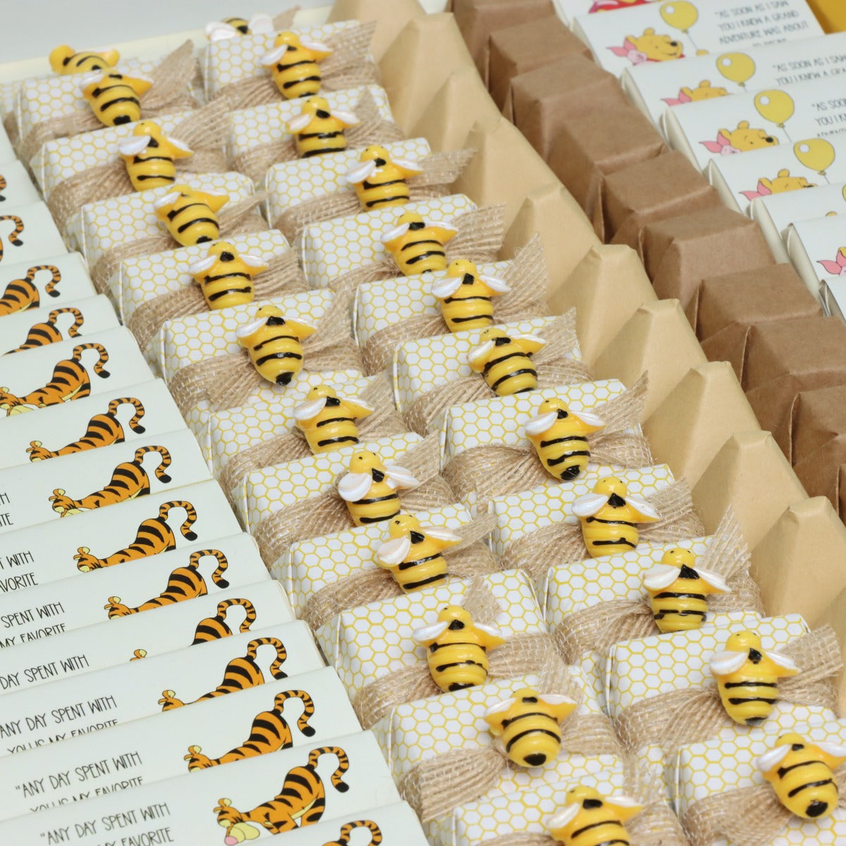 Baby pooh themed personalized chocolate wood stand