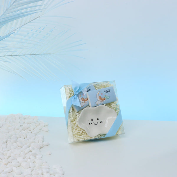 Set of 20 pcs baby boy ceramic cloud plate giveaway