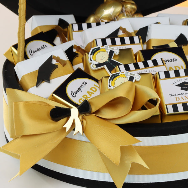 Personalized graduation decorated chocolate hat box